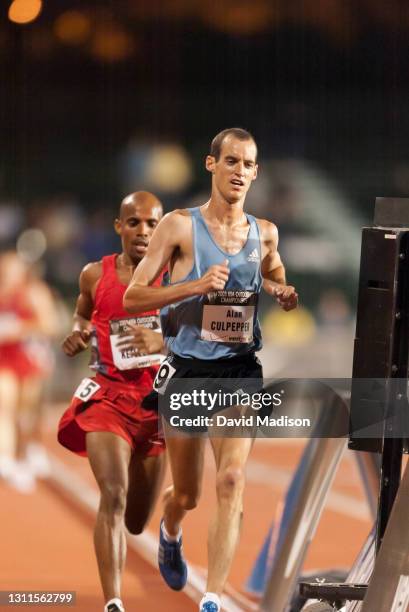 Alan Culpepper of the USA, trailed by Meb Keflezighi of the USA, runs in the Men's 10000 meter event of the 2003 USA Track and Field Outdoor...