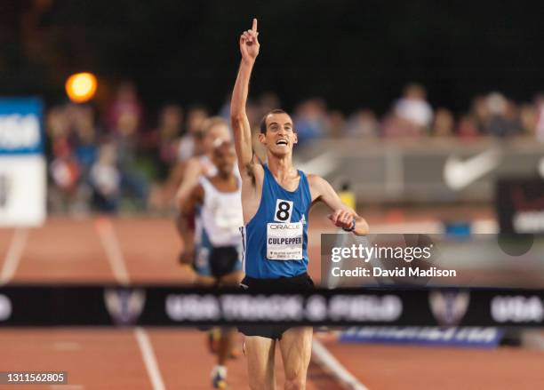 Alan Culpepper of the USA wins the Men's 5000 meters race of the 2002 USA Track and Field Outdoor Championships on June 22, 2002 at Stanford...