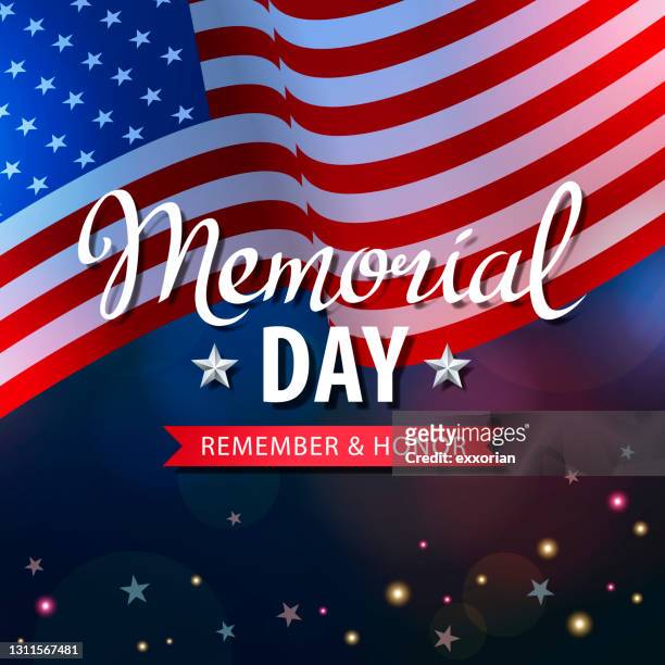 memorial day remember and honor - war memorial holiday stock illustrations