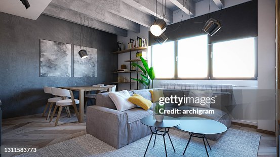 Interior Design Architecture Computer Generated Image Of Living Room ...