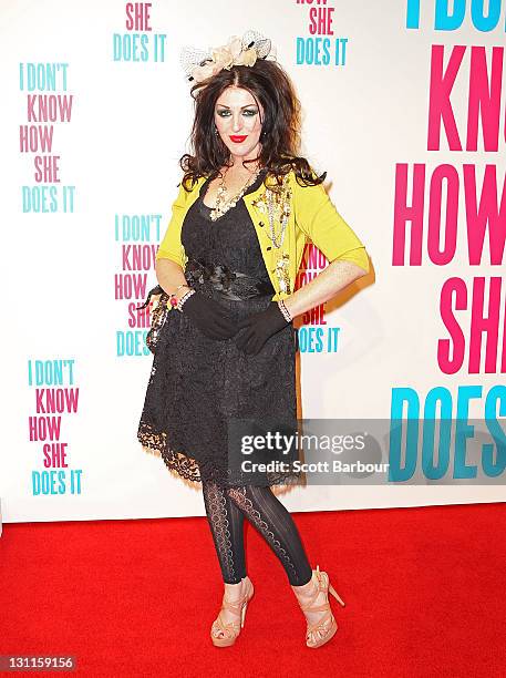 Alannah Hill arrives at the Melbourne premiere of "I Don't Know How She Does It" on November 2, 2011 in Melbourne, Australia.