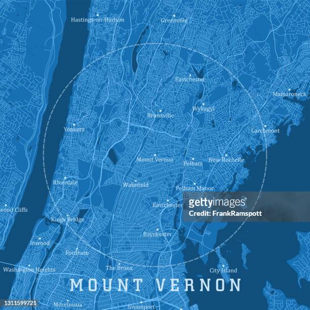 mount vernon ny city vektor road karte blauer text - westchester county stock-grafiken, -clipart, -cartoons und -symbole