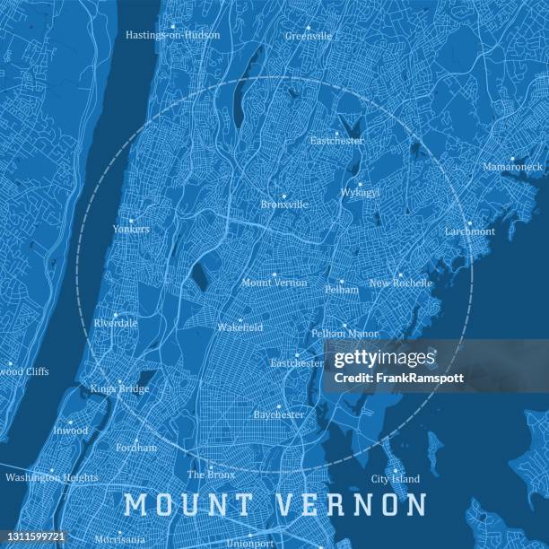 mount vernon ny city vector road map blue text - mount vernon new york state stock illustrations