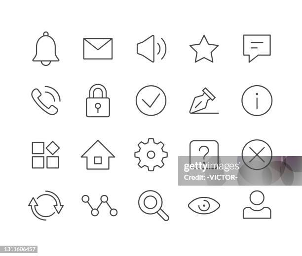 basic interface design icons - classic line series - computer loading stock illustrations