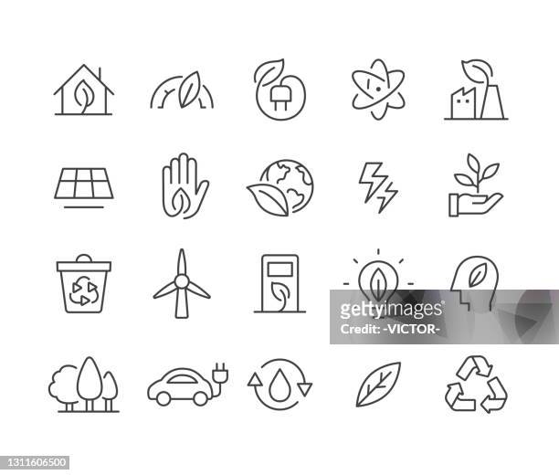 ecology icons - classic line series - wired stock illustrations