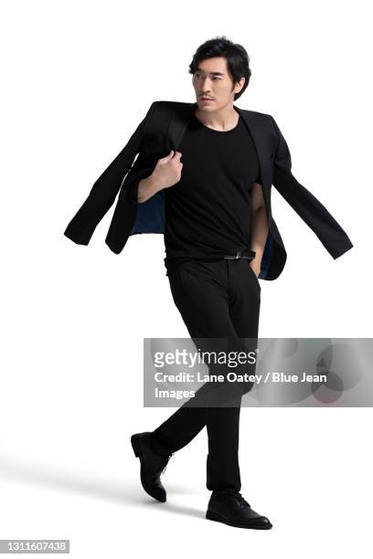 studio shot of fashionable mid adult man - guy with attitude mid shot stock pictures, royalty-free photos & images