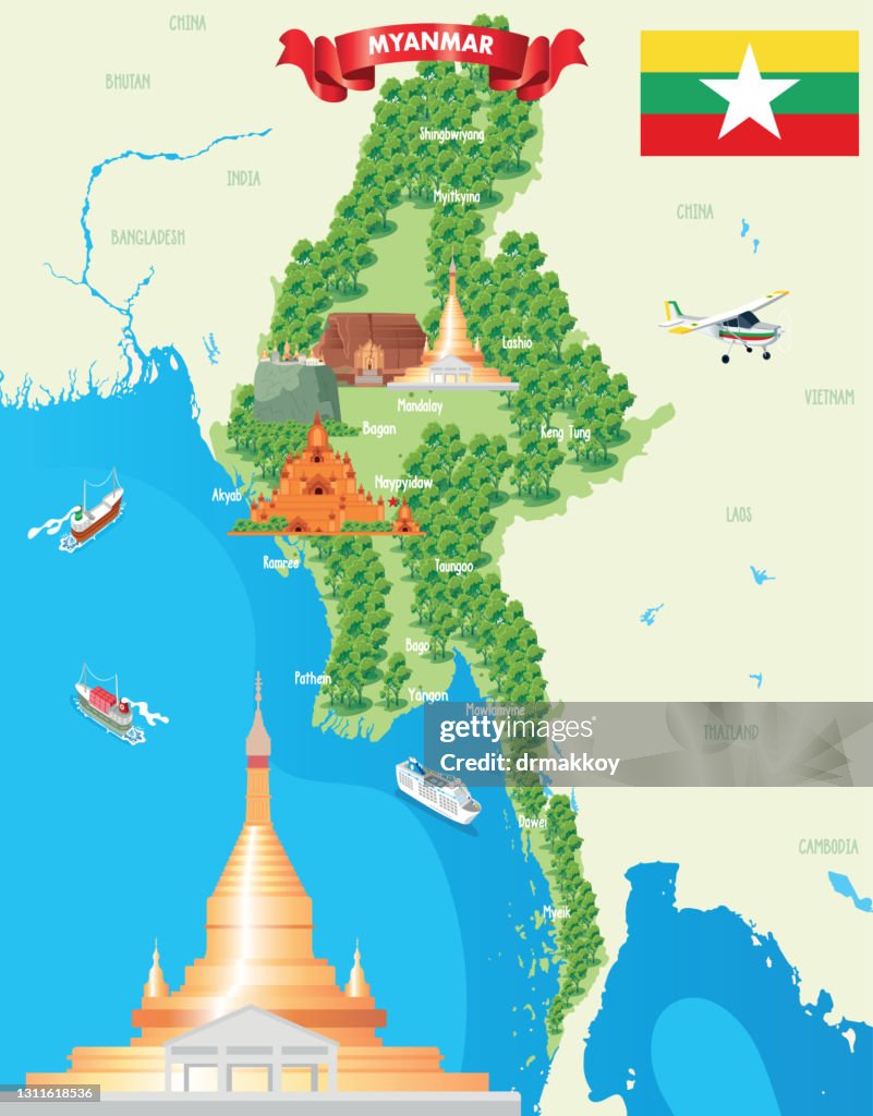 緬甸地圖, 緬甸