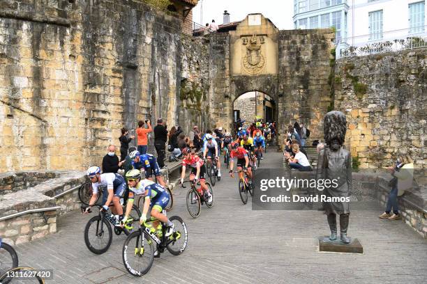 Start / Tadej Pogacar of Slovenia and UAE Team Emirates Polka Dot Mountain Jersey & The Peloton during the 60th Itzulia-Vuelta Ciclista Pais Vasco...