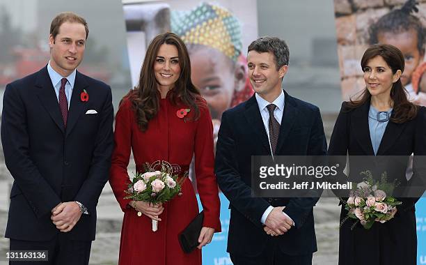 Prince William, Duke of Cambridge, Catherine, Duchess of Cambridge, Frederik, Crown Prince of Denmark and Crown Princess Mary of Denmark visit the...