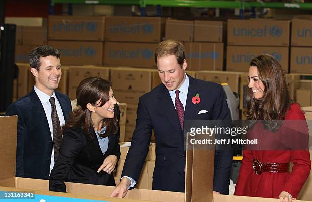 Prince William, Duke of Cambridge , Catherine, Duchess of Cambridge Crown Princess Mary of Denmark and Frederik, Crown Prince of Denmark visit the...