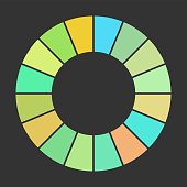 pie charts vector colorful info template.16 pieces.