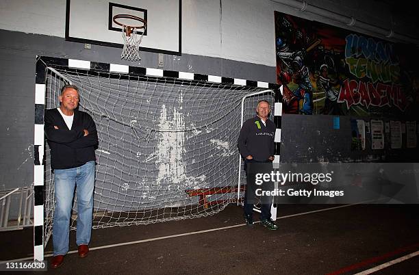 Laureus Academy members Sir Ian Botham and Sean Fitzpatrick pose for a picture during the 2011 Laureus Sport for Good Summit held at Lilian Bayliss...