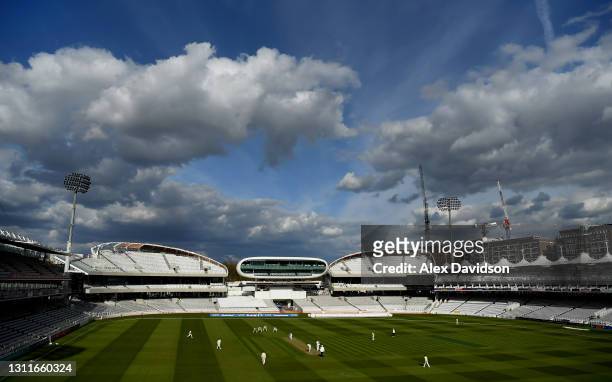 General view of play during Day Two of the LV= Insurance County Championship match between Middlesex and Somerset at Lord's Cricket Ground on April...
