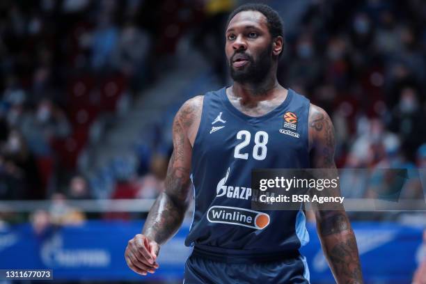 Tarik Black of BC Zenit during the Turkish Airlines EuroLeague match between Zenit St Petersburg and Maccabi Playtika Tel Aviv at Ubileyny Sport...