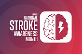 May is National Stroke Awareness Month. Holiday concept. Template for background, banner, card, poster with text inscription. Vector EPS10 illustration.