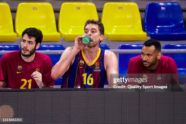 Pau Gasol of FC Barcelona on the bench during the 2020/2021 Turkish Airlines EuroLeague Regular Season Round 34 match between FC Barcelona and FC...