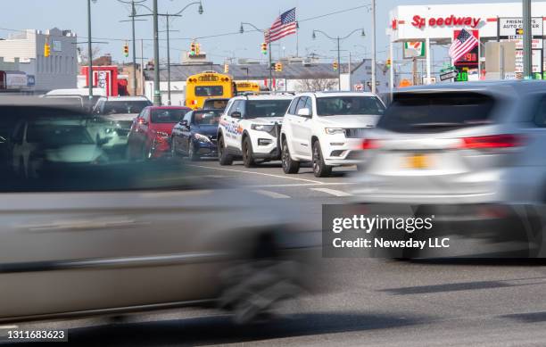 This is the traffic at the corner of Park Avenue and Long Beach Boulevard in Long Beach, New York, on March 23, 2021. Long Island drivers put up with...