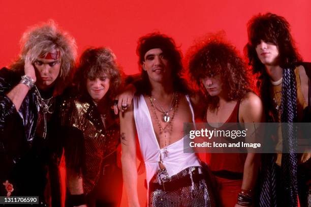 American guitarist Robbin Crosby , American drummer Bobby Blotzer, American musician Stephen Pearcy, Cuban-born American hard rock bassist and...