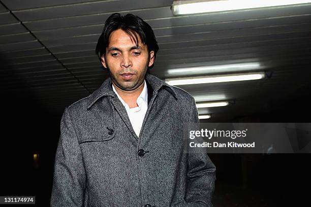 Former Pakistan cricketer Mohammad Asif leaves Southwark Crown Court on November 2, 2011 in London, England. Sentencing has been adjourned until...