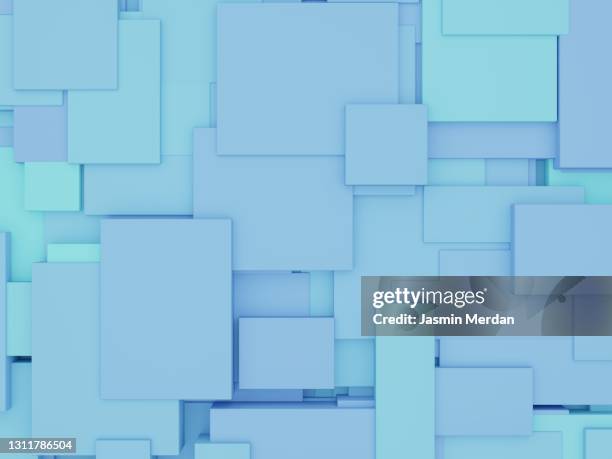 blue space with 3d design - building block copy space stock pictures, royalty-free photos & images