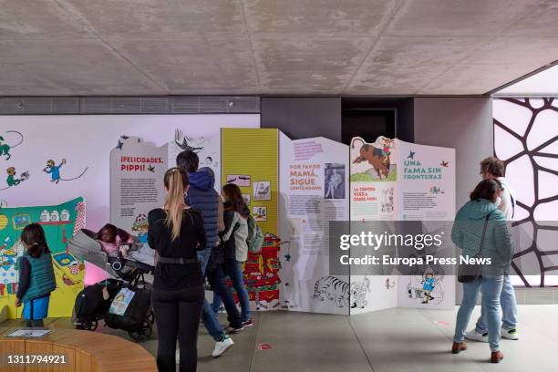 Several people visit the Pippi exhibition at the Casa del Lector cultural space in Matadero on 10 April 2021, in Madrid . From 9 April to 16...