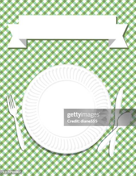 bbq party invitation template - party table background stock illustrations