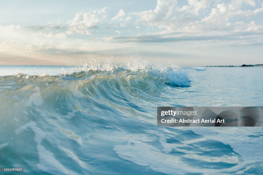 Close up shot of breaking wave, Broome, Western Australia, Australia
