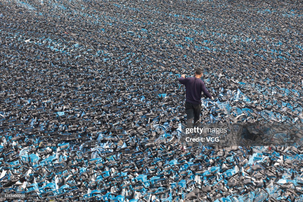 Shared Bikes Piled Up In Zhengzhou