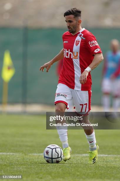 Marco D'Alessandro of AC Monza in action during the Serie B match between Ascoli Calcio and AC Monza at Stadio Cino e Lillo Del Duca on April 10,...