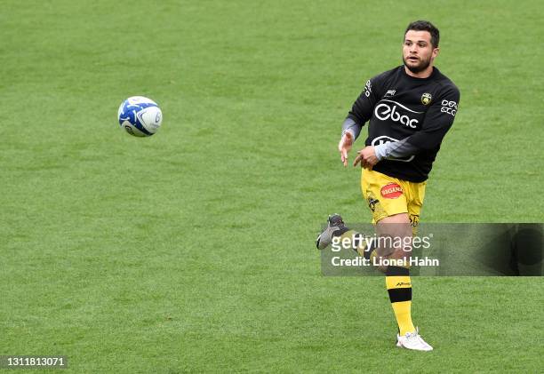 Brice Dulin of La Rochelle prior to the Quarter Final Champions Cup match between La Rochelle and Sale Sharks at Stade Marcel Deflandre on April 10,...