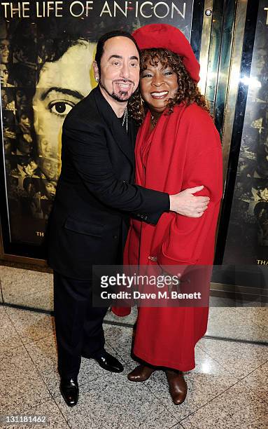 Producer David Gest and singer Martha Reeves arrive at the World Premiere of "Michael Jackson: The Life Of An Icon" at Empire Leicester Square on...