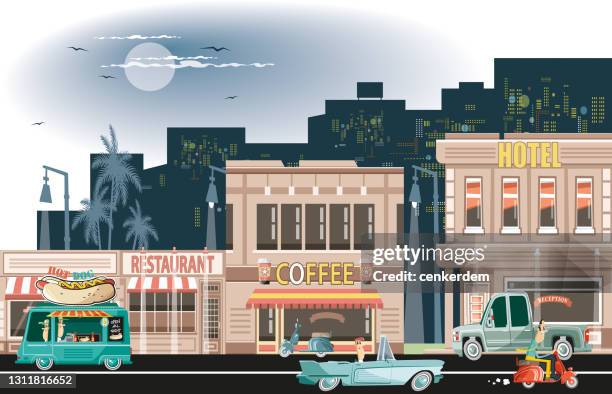 city street - coffee city stock illustrations