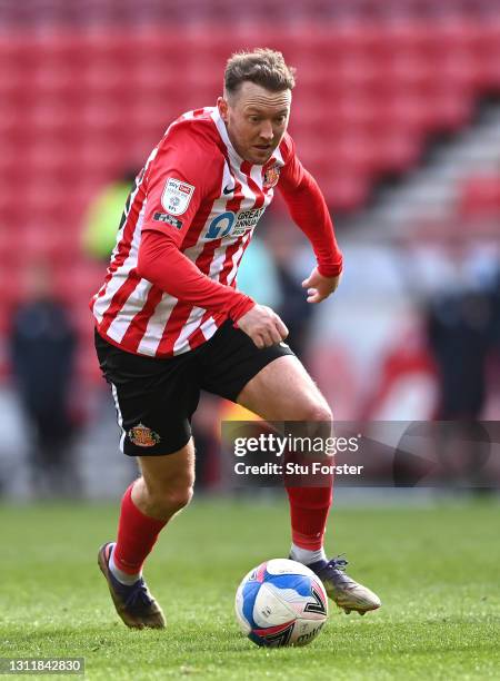 Sunderland player Aiden McGeady in action during the Sky Bet League One match between Sunderland and Charlton Athletic at Stadium of Light on April...