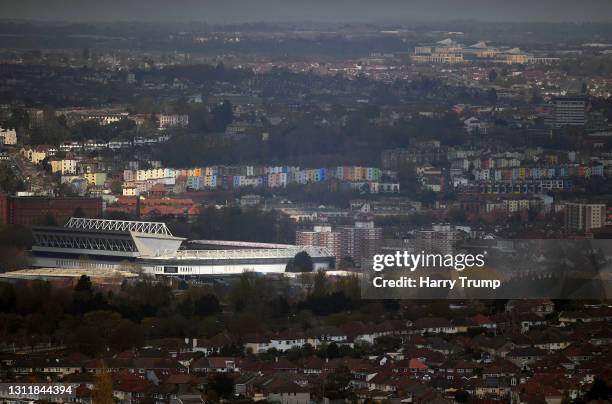 General view of the outside of the stadium ahead of the Sky Bet Championship match between Bristol City and Nottingham Forest at Ashton Gate on April...