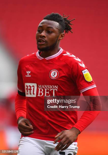 Antoine Semenyo of Bristol City looks on during the Sky Bet Championship match between Bristol City and Nottingham Forest at Ashton Gate on April 10,...