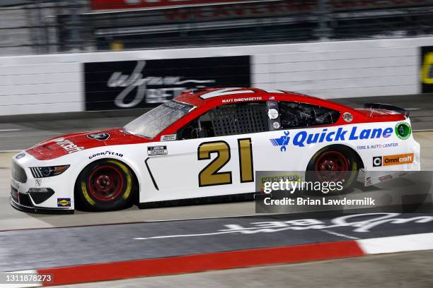 Matt DiBenedetto, driver of the Motorcraft Quick Lane Ford, drives during the NASCAR Cup Series Blue-Emu Maximum Pain Relief 500 at Martinsville...