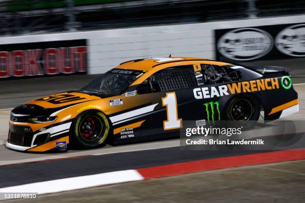 Kurt Busch, driver of the GEARWRENCH Chevrolet, drives during the NASCAR Cup Series Blue-Emu Maximum Pain Relief 500 at Martinsville Speedway on...