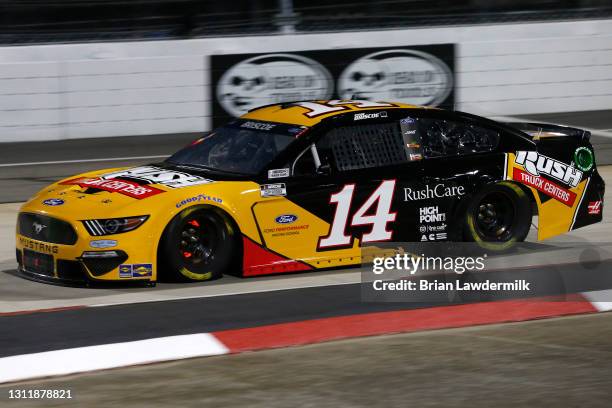 Chase Briscoe, driver of the Rush Truck Centers Ford, drives during the NASCAR Cup Series Blue-Emu Maximum Pain Relief 500 at Martinsville Speedway...