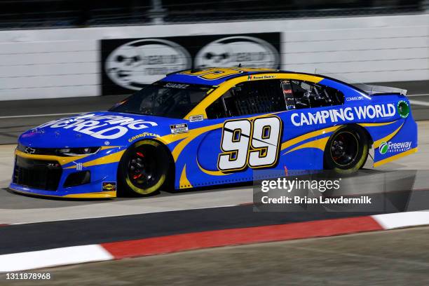 Daniel Suarez, driver of the Camping World Chevrolet, drives during the NASCAR Cup Series Blue-Emu Maximum Pain Relief 500 at Martinsville Speedway...