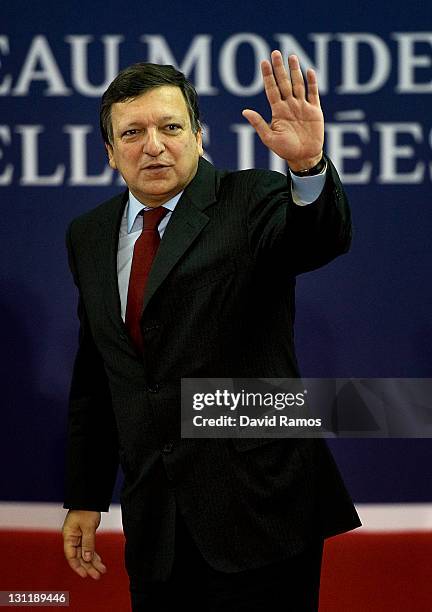 President of the European Comission Jose Manuel Durao Barroso arrives for a meeting with German Chancellor Angela, the French President Nicolas...