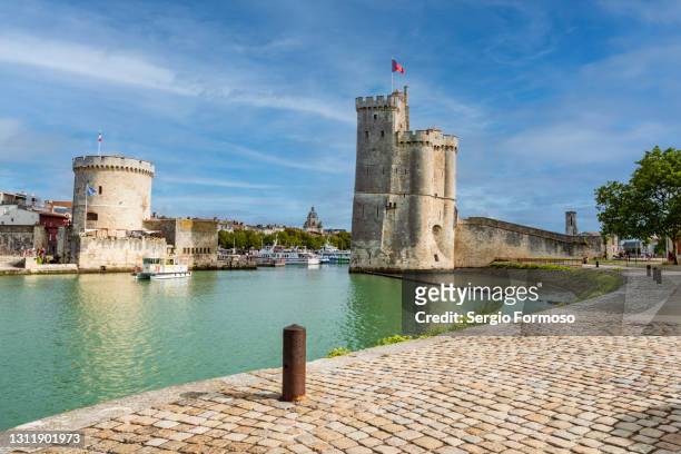 old harbour vieux port in la rochelle france - charente maritime stock pictures, royalty-free photos & images