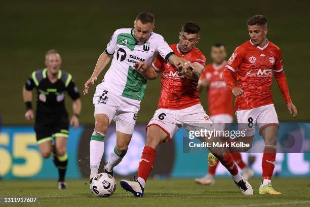 Besart Berisha of Western United in action during the A-League match between the Wellington Phoenix and Western United FC at WIN Stadium, on April 11...