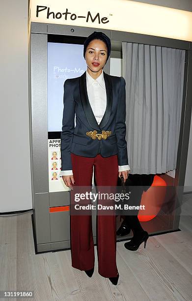 Ana Araujo attends the launch of the "Photo-Me By Starck" Photobooth at the Saatchi Gallery on November 2, 2011 in London, England.