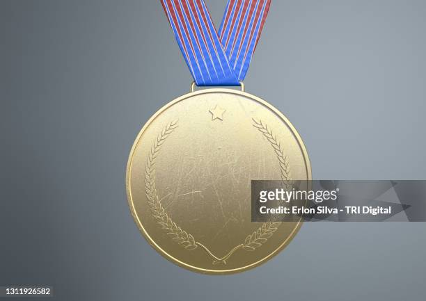 gold medal with copy space for message to winners - medal stock pictures, royalty-free photos & images