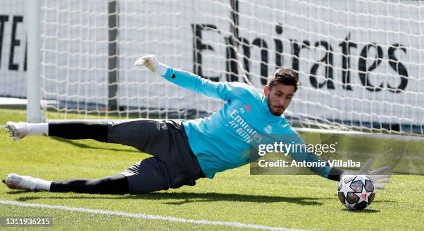 Diego Altube from Real Madrid CF at Valdebebas training ground on April 11, 2021 in Madrid, Spain.