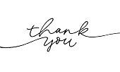Thank you ink brush vector lettering.