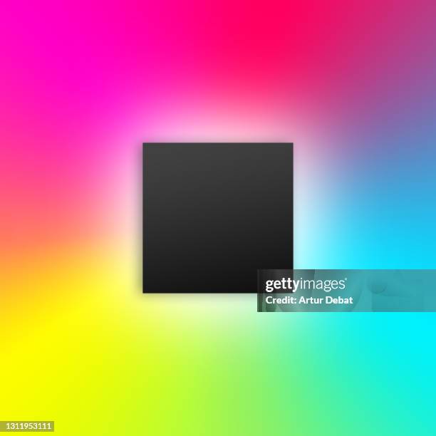 black square geometry with colorful gradient light ambient. - 8k resolution fotografías e imágenes de stock