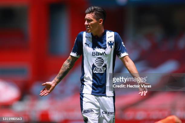 Claudio Kranevitter of Monterrey gestures during the 14th round match between Toluca and Monterrey as part of the Torneo Guard1anes 2021 Liga MX at...
