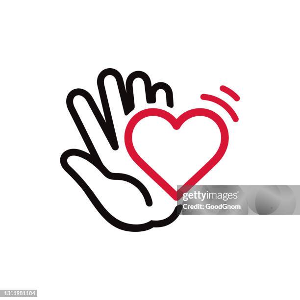 hand holding heart - white instagram logo stock illustrations