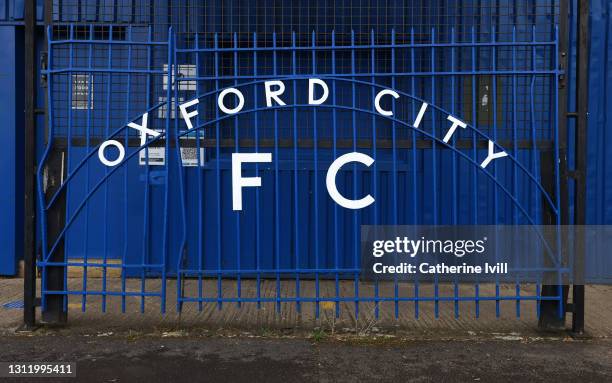 View of Oxford City gates at the stadium ahead of the Vitality Women's FA Cup Third Round match between Oxford United Women and Billericay Town Women...
